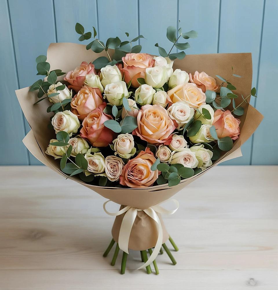 Букет цветов из: Альстромерии и Розы в Углегорске