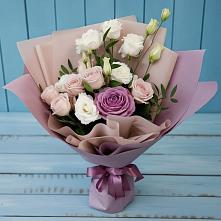 Букет цветов из:  Розы и Лизиантусы в Углегорске