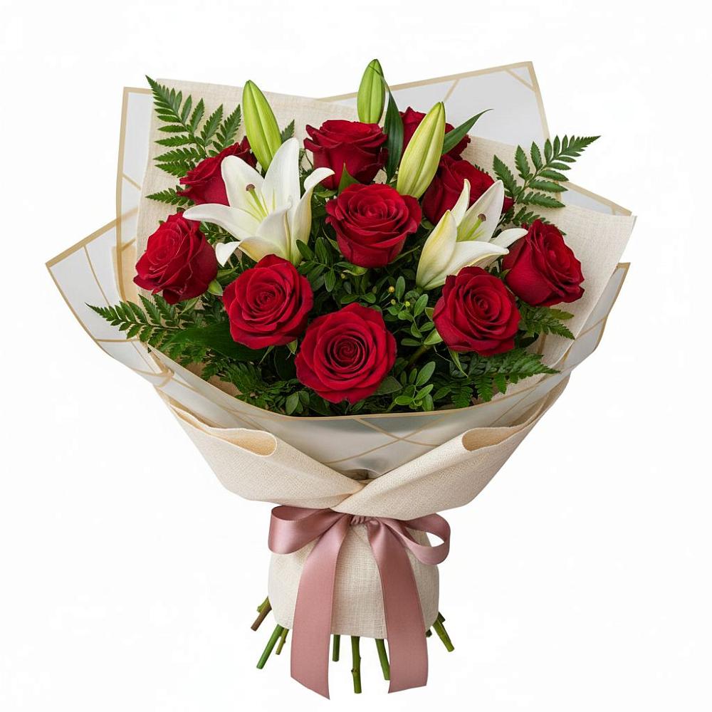 Букет цветов из: Лилии и Розы в Углегорске