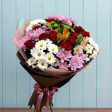 Букет цветов из:  Розы, Хризантемы и Альстромерии в Углегорске