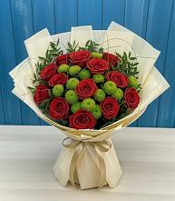 Букет цветов из:  Розы и Хризантемы в Углегорске