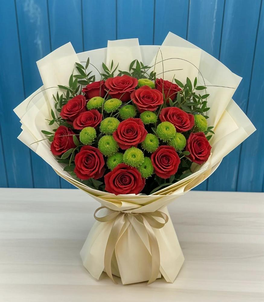 Букет цветов из: Розы и Хризантемы в Углегорске